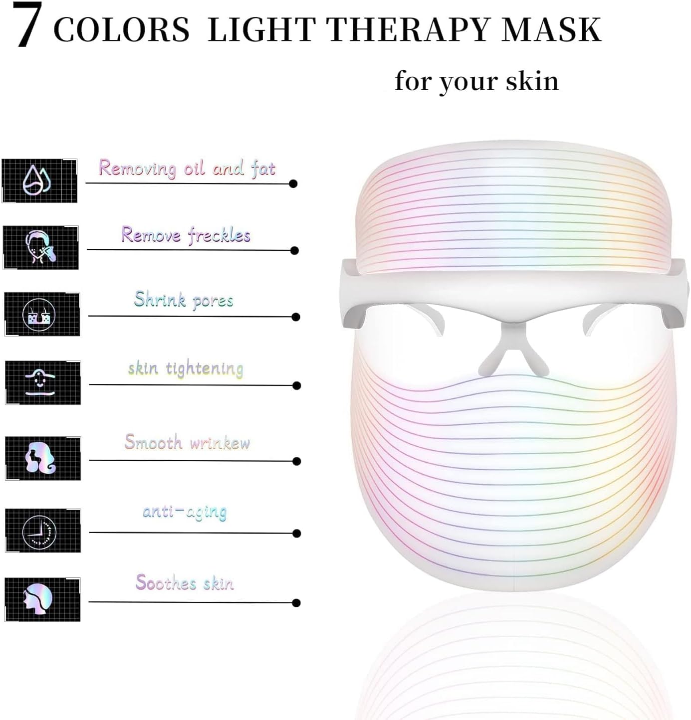 7 Color LED Face Mask