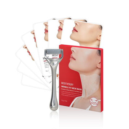 Wrinkle-fit Neck Mask 1 Box (Pack of 7) + Boosting Roller