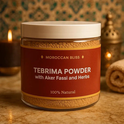 Moroccan Tebrima Body Mask Powder – 100% Natural Skin Brightening & Tan Improvement