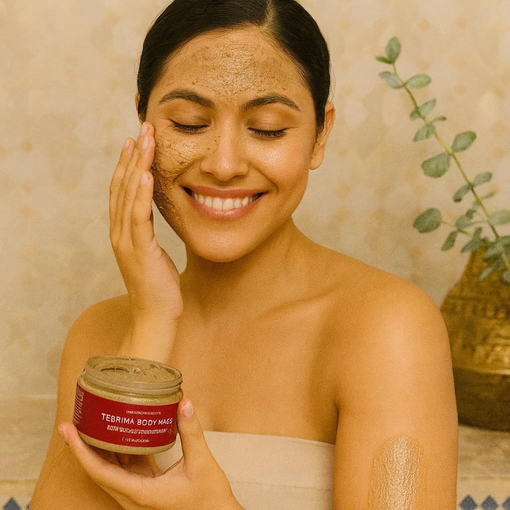 Moroccan Tebrima Body Mask – 100% Natural Herbal Skin Brightening & Detoxifying Treatment