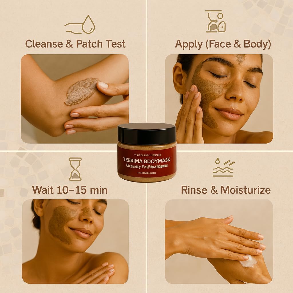 Moroccan Tebrima Body Mask – 100% Natural Herbal Skin Brightening & Detoxifying Treatment