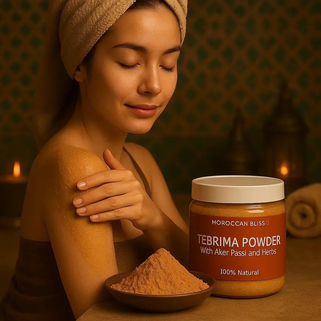 Moroccan Tebrima Body Mask Powder – 100% Natural Skin Brightening & Tan Improvement