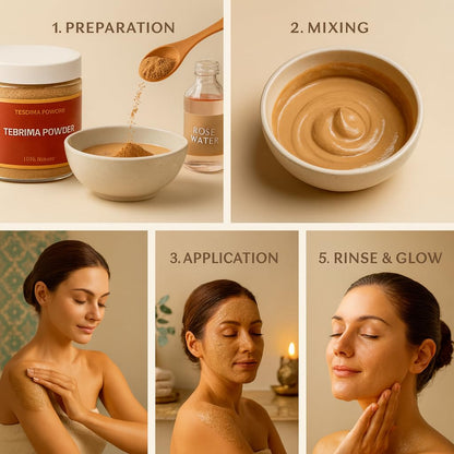 Moroccan Tebrima Body Mask Powder – 100% Natural Skin Brightening & Tan Improvement
