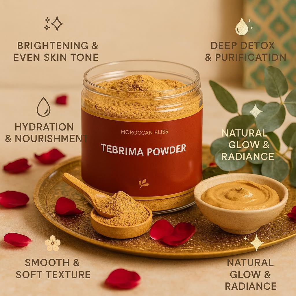 Moroccan Tebrima Body Mask Powder – 100% Natural Skin Brightening & Tan Improvement