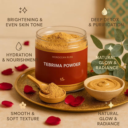 Moroccan Tebrima Body Mask Powder – 100% Natural Skin Brightening & Tan Improvement